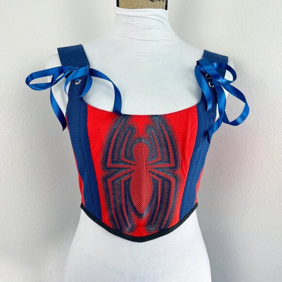 Hand Crafted Spider-Man Inspired Corset Top - Picture 5 of 9